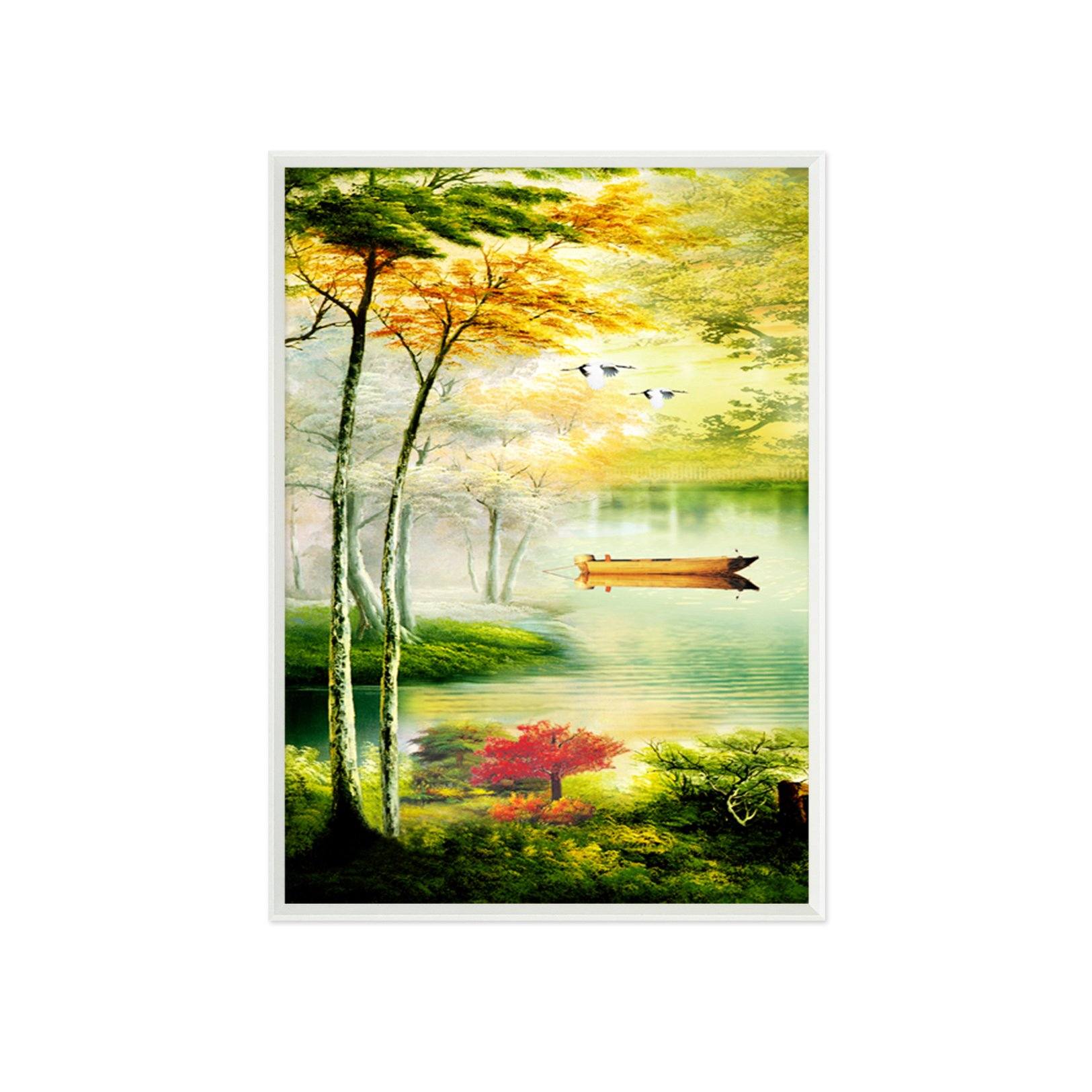 3D Small Boat 134 Fake Framed Print Painting Wallpaper AJ Creativity Home 