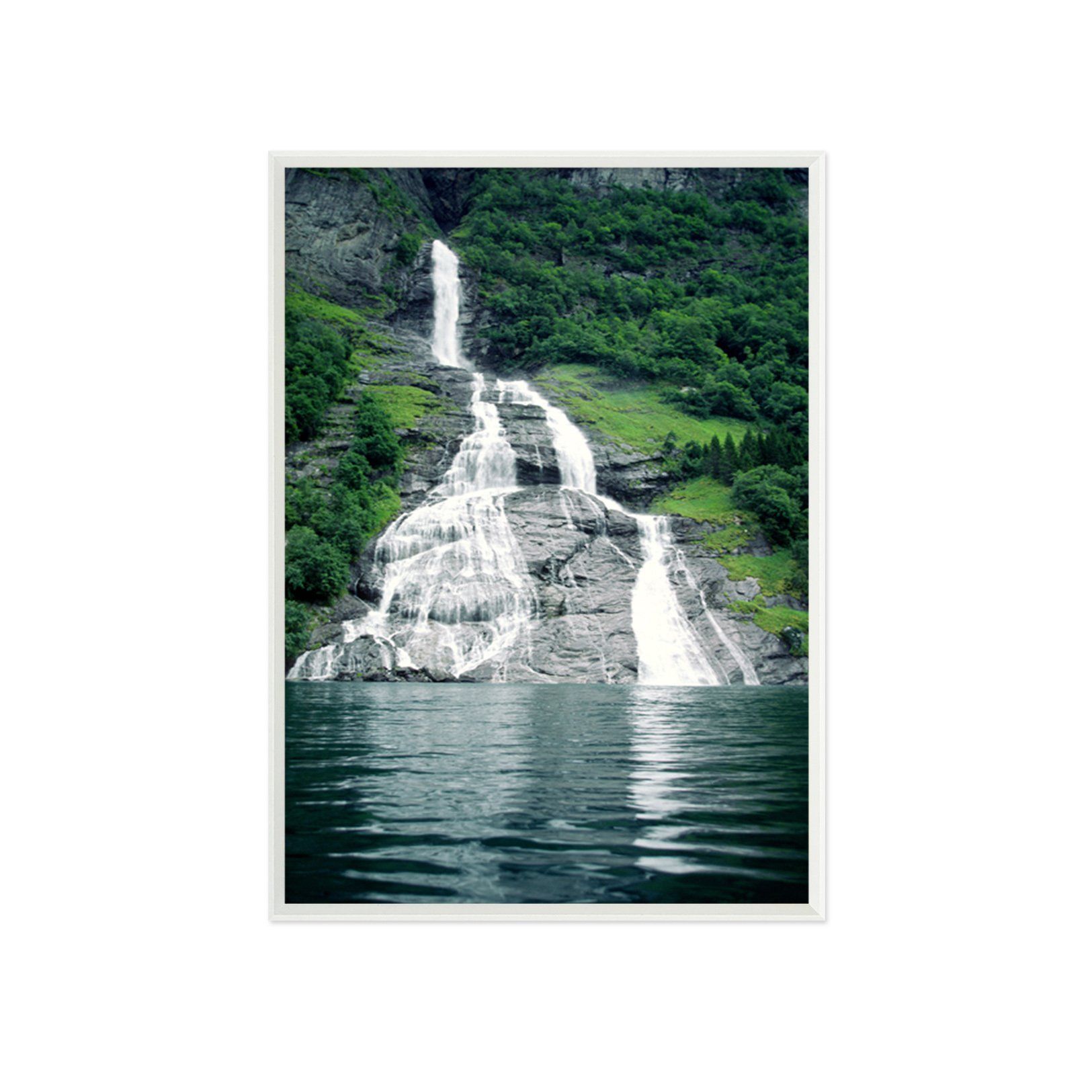 3D Mountain Reflection 061 Fake Framed Print Painting Wallpaper AJ Creativity Home 