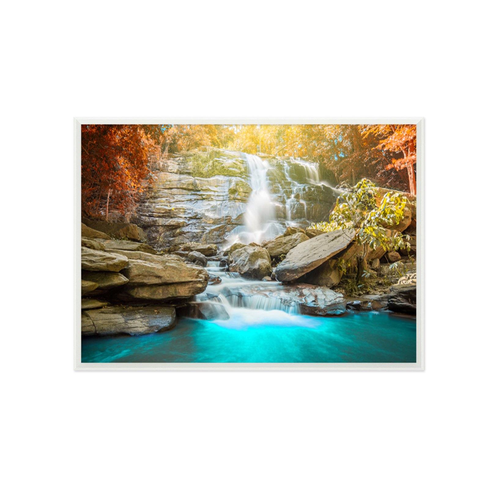 3D Sunshine Waterfall 155 Fake Framed Print Painting Wallpaper AJ Creativity Home 