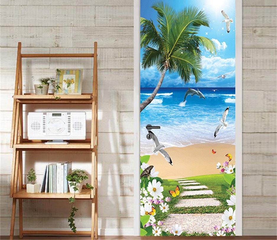 3D the sea and the seagull door mural Wallpaper AJ Wallpaper 