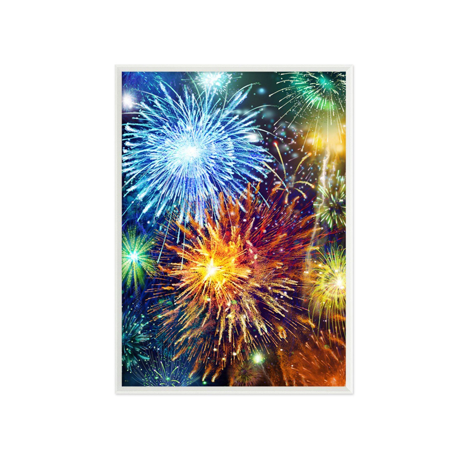 3D Beautiful Fireworks 027 Fake Framed Print Painting Wallpaper AJ Creativity Home 