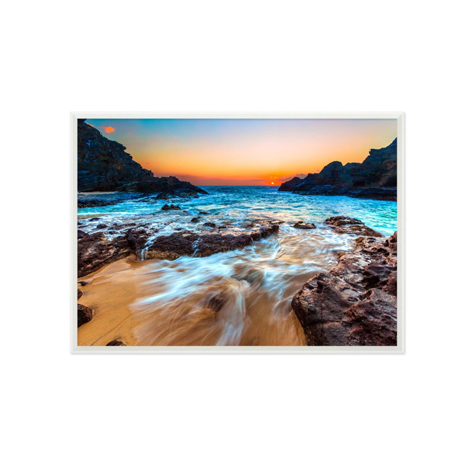 3D Sunset Sea 156 Fake Framed Print Painting Wallpaper AJ Creativity Home 