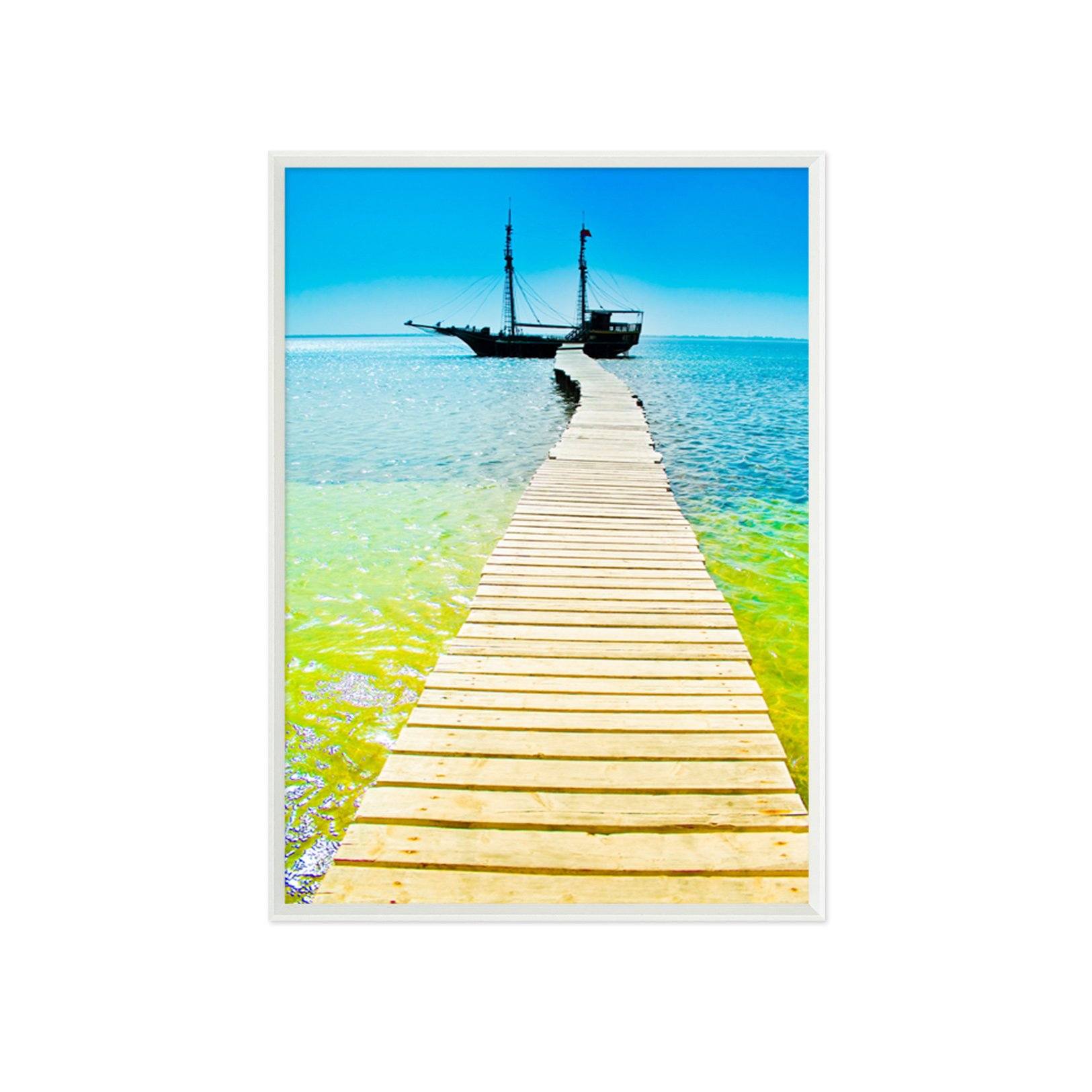 3D Wooden Bridge 007 Fake Framed Print Painting Wallpaper AJ Creativity Home 