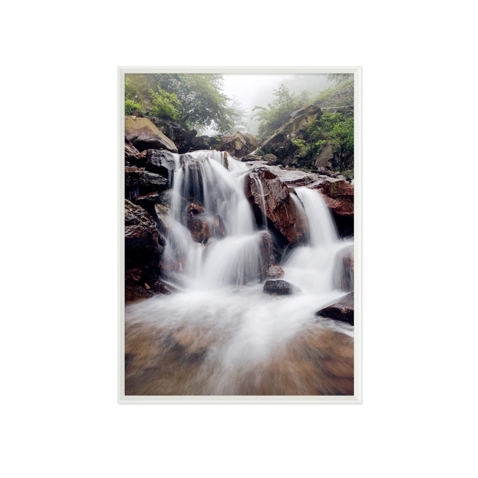 3D Mountain Rock Rapids 079 Fake Framed Print Painting Wallpaper AJ Creativity Home 