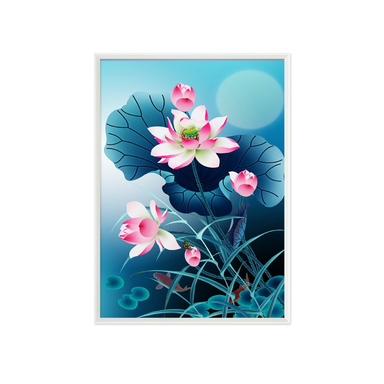 3D Lotus Pond 039 Fake Framed Print Painting Wallpaper AJ Creativity Home 