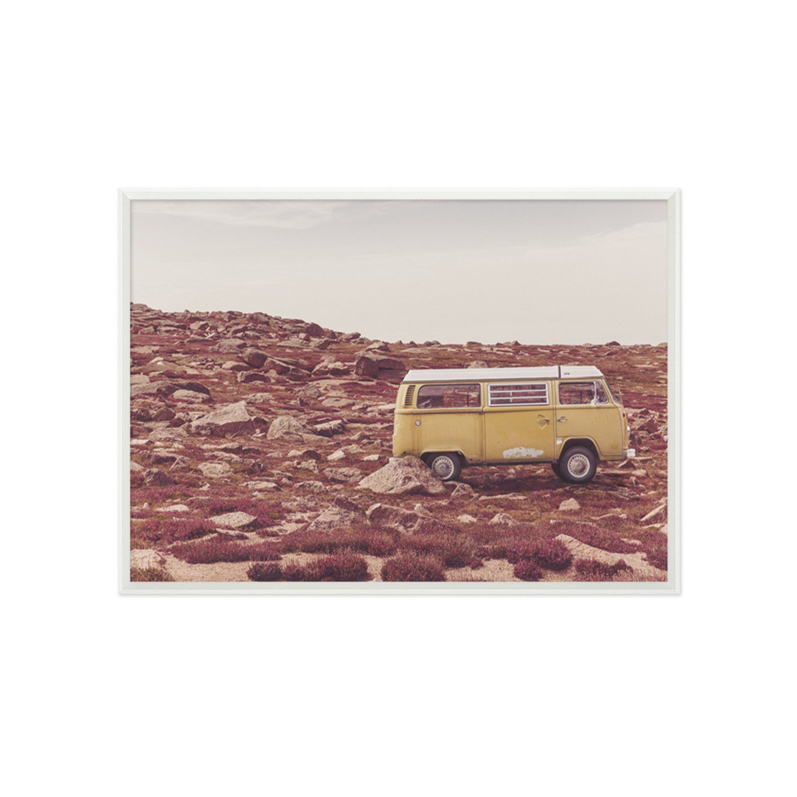 3D Yellow Car 191 Fake Framed Print Painting Wallpaper AJ Creativity Home 