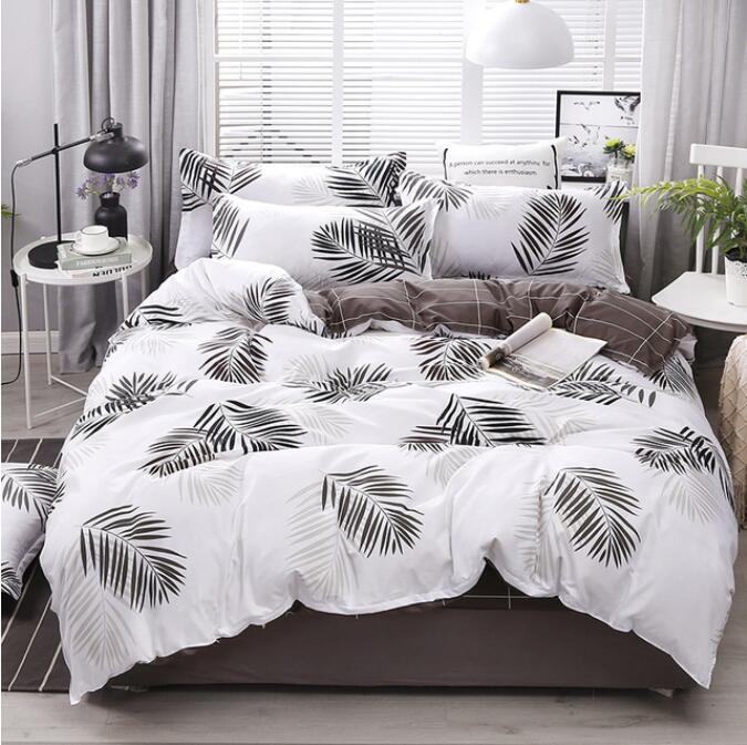 3D Black Feathers On White 12018 Bed Pillowcases Quilt