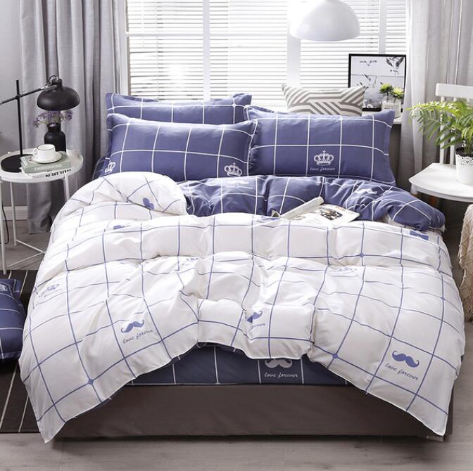 3D White Grid 12014 Bed Pillowcases Quilt