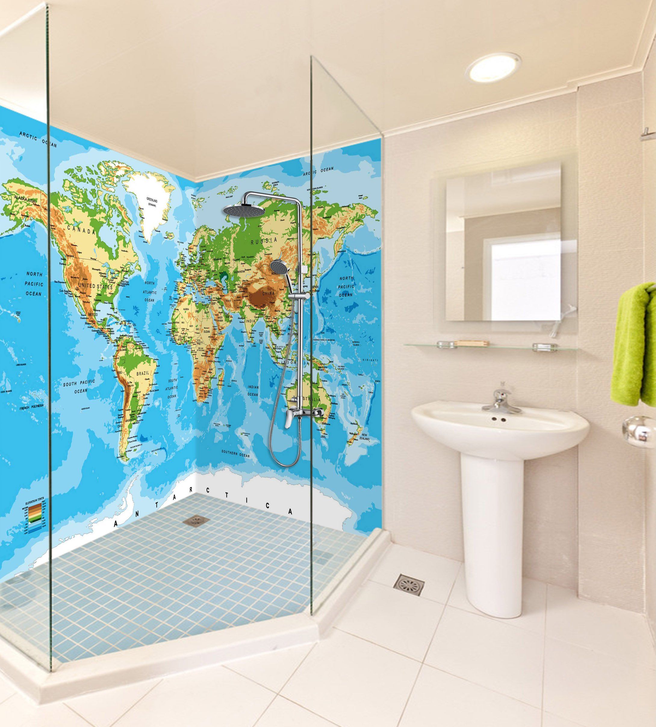 3D World Map 59 Bathroom Wallpaper Wallpaper AJ Wallpaper 