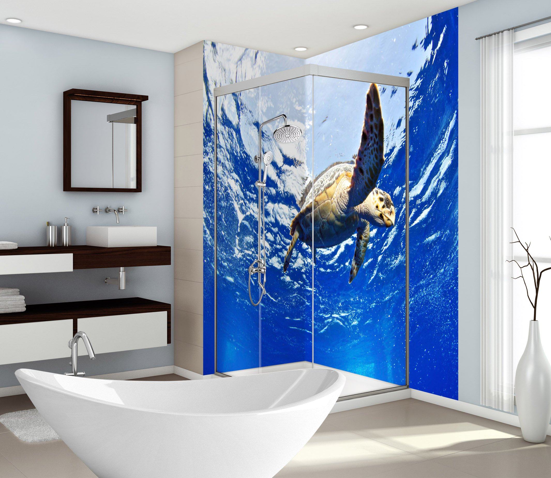 3D Ocean Turtle 74 Bathroom Wallpaper Wallpaper AJ Wallpaper 