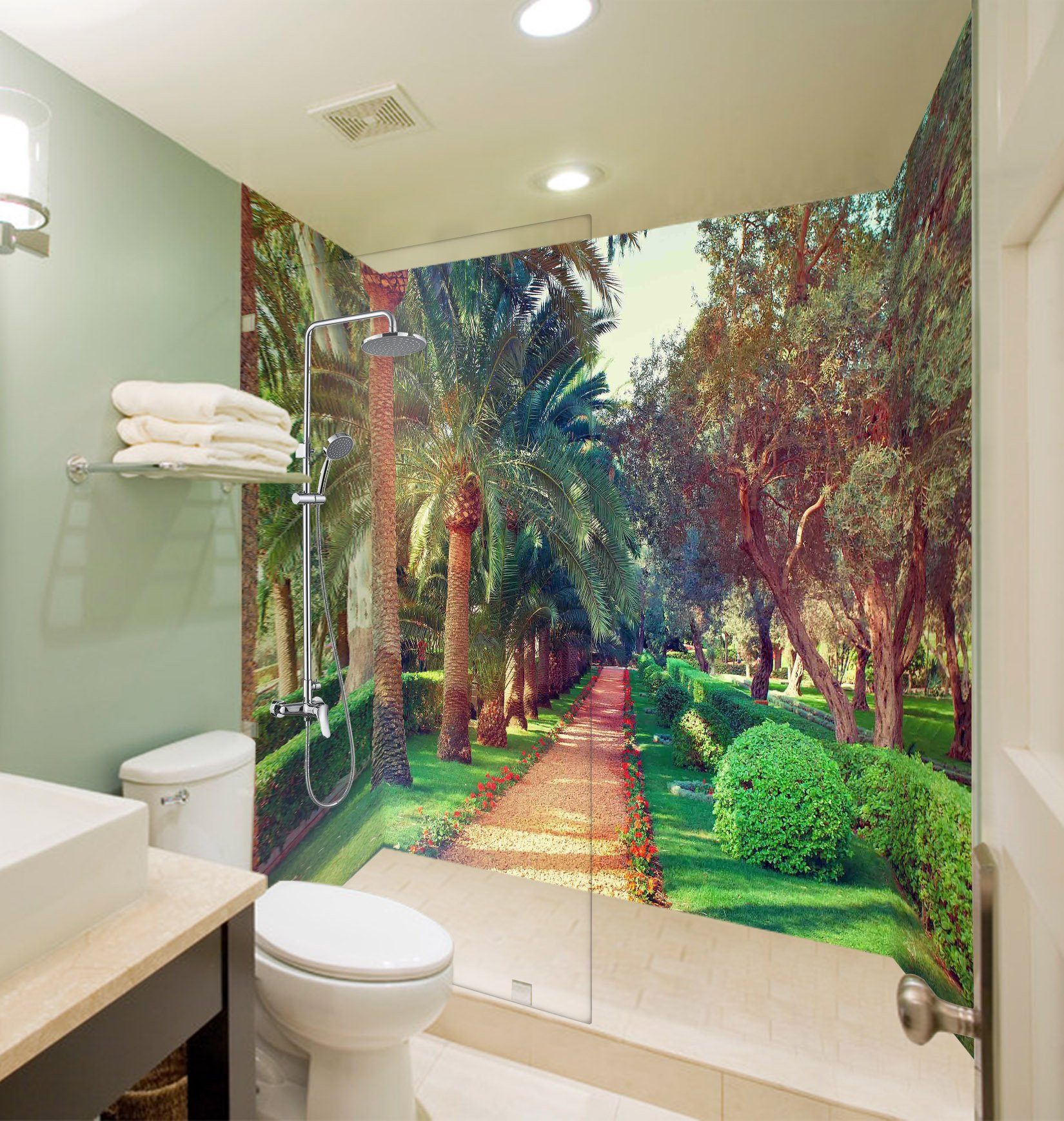3D Park Green Trees 77 Bathroom Wallpaper Wallpaper AJ Wallpaper 