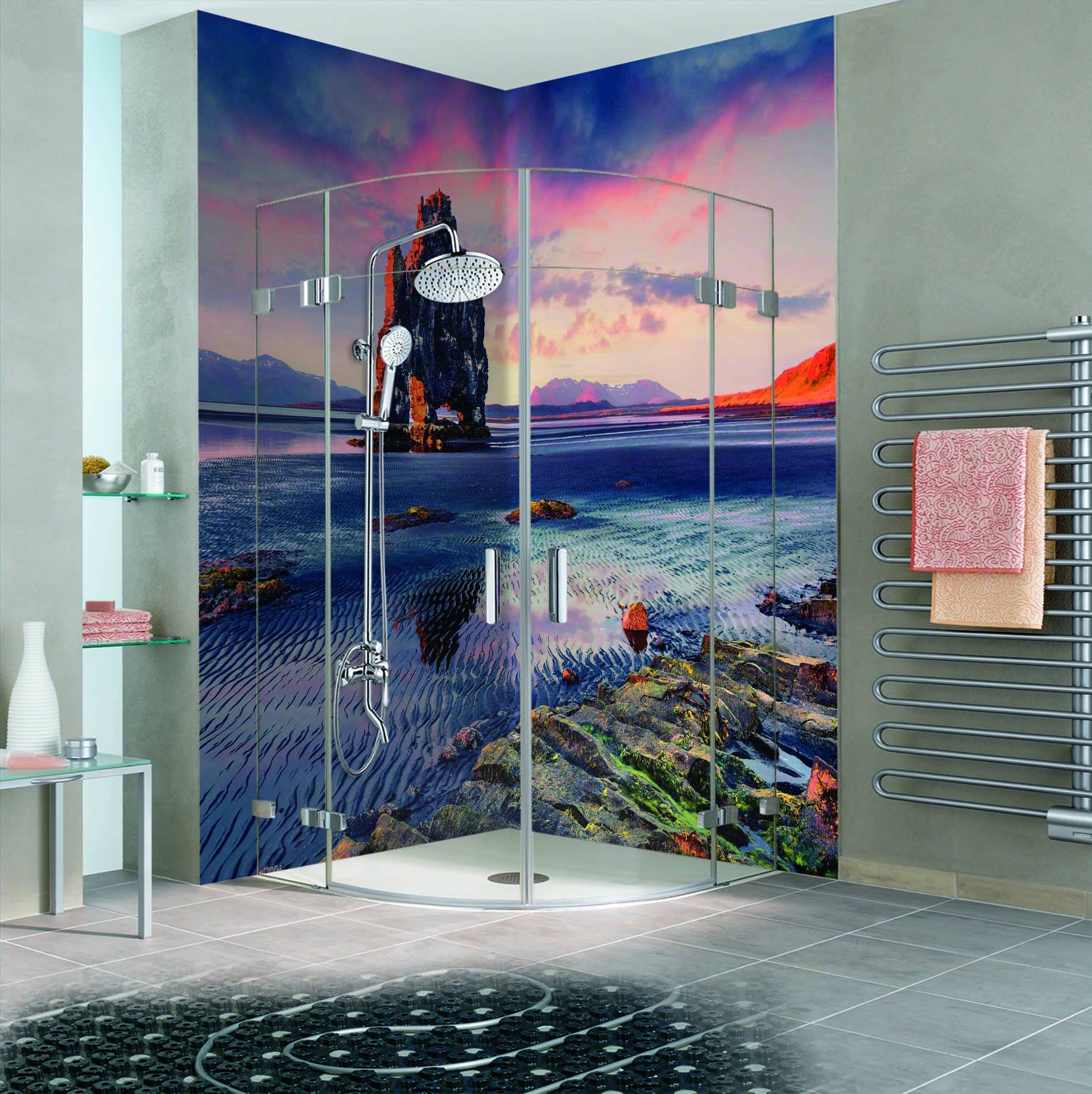 3D Lake Stone Mountain 41 Bathroom Wallpaper Wallpaper AJ Wallpaper 