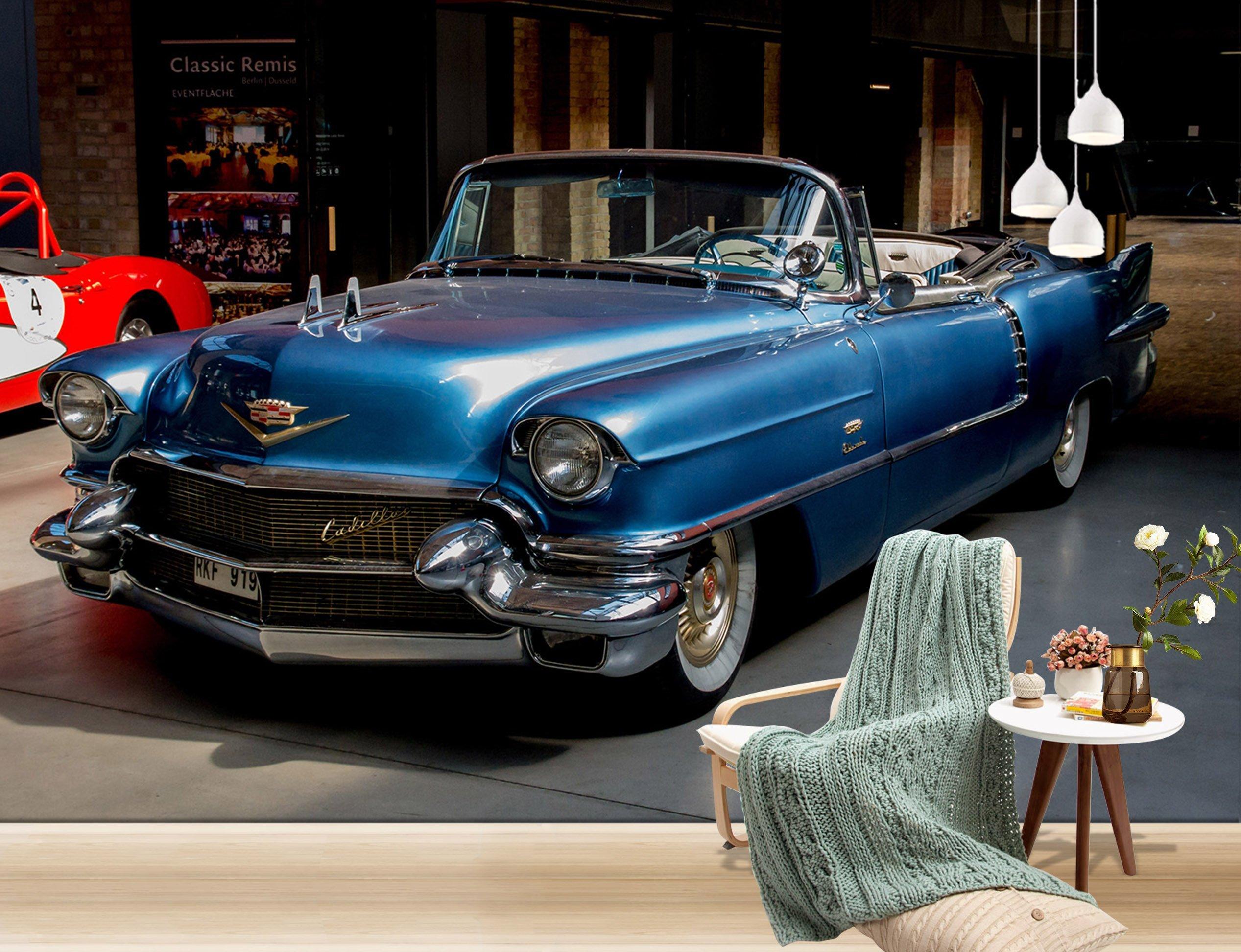 3D Atuo Blue 911 Vehicle Wall Murals Wallpaper AJ Wallpaper 2 