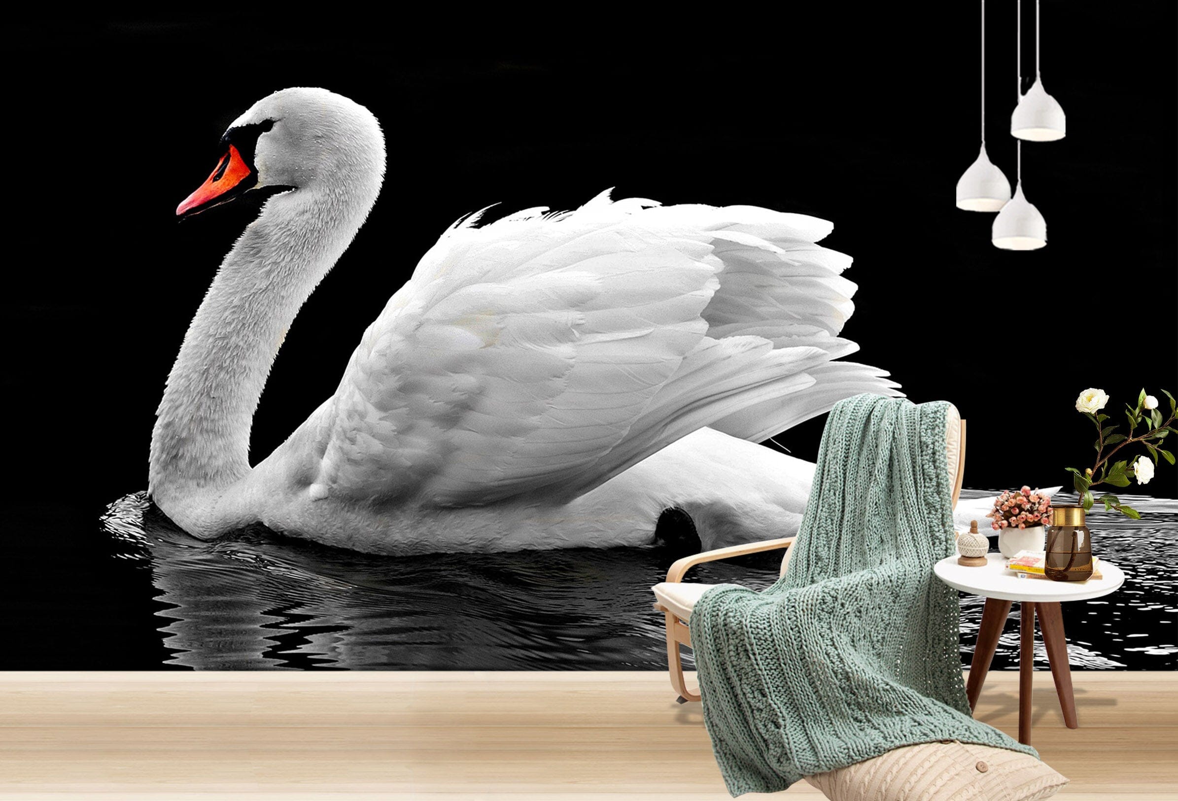 3D White Swan 268 Wall Murals Wallpaper AJ Wallpaper 2 