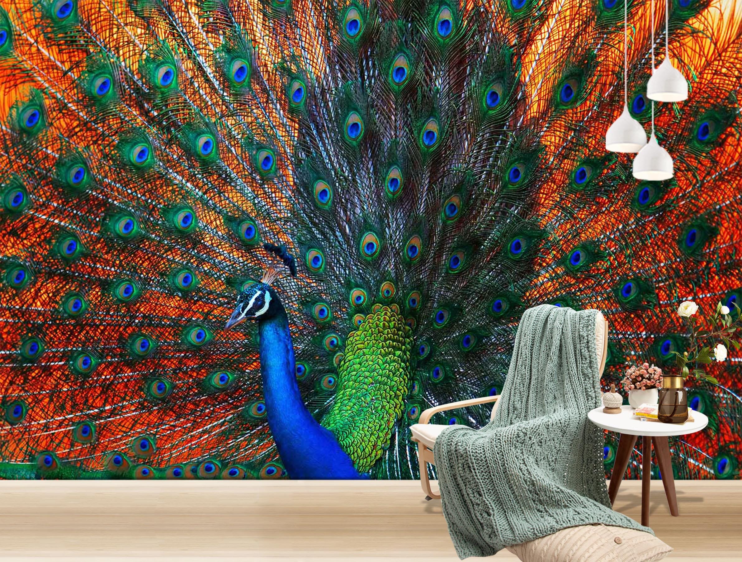 3D Peacock Feather 322 Wall Murals Wallpaper AJ Wallpaper 2 